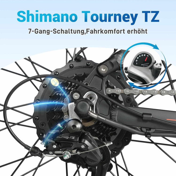 Rooder MX1 26 Electric Mountain Bike 48V 250W 25KMH CE GERMANY - SHIMANO 7 GERA