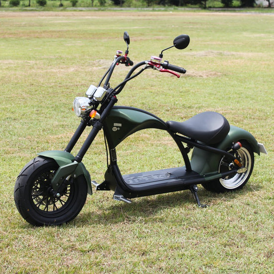 china roller moped elektro scooter Rooder m1 e chopper matte green