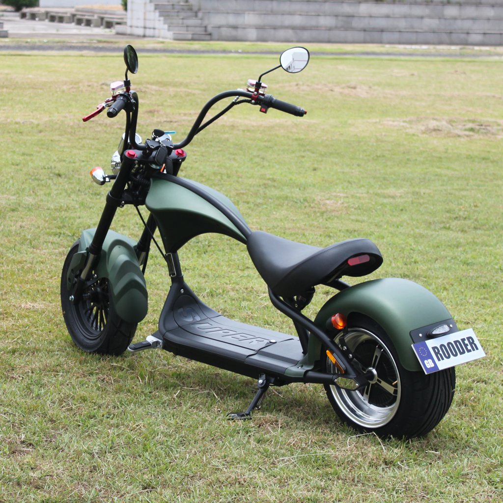 china roller moped elektro scooter Rooder m1 e chopper matte green